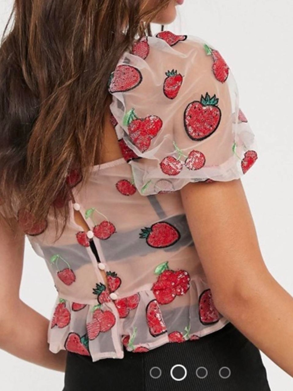 🍓Topshop Sequin Puff Sleeve Top 🍒